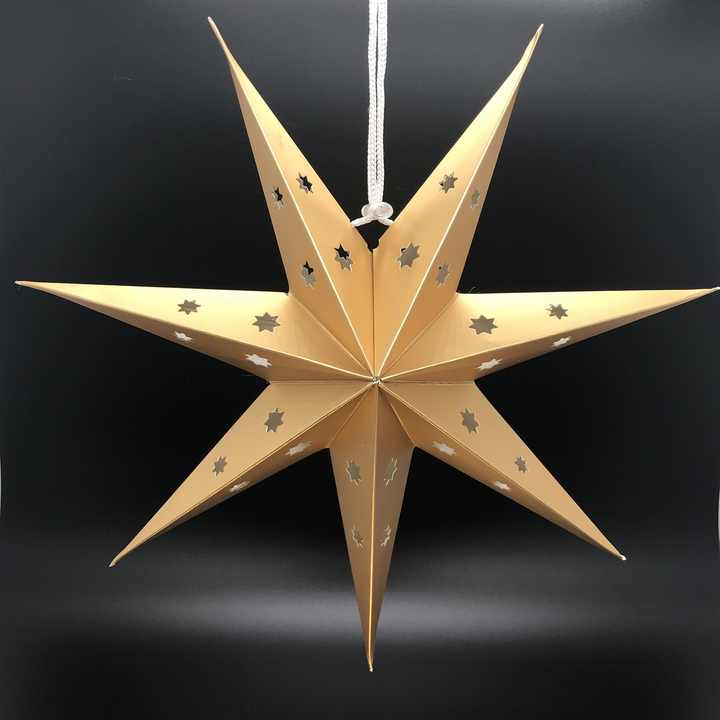 Gold Paper Star Lanterns for Home Christmas Decoration
