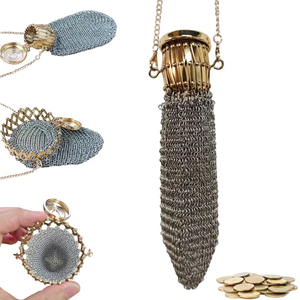Bolso de Malla Metálica con Monedas de Plata Vintage de los Años 20, Hecho a Mano, Regalo Personalizado - Product Image 1