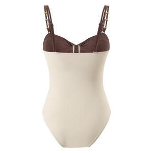 2025 Avrupa Amerikan Kadınlar İçin 2 Parçalı Set El Yapımı Spandeks/Polyester Mayo Yüksek Bel Bandeau Dar Uzun Etek Renk Bloklu - Product Image 5