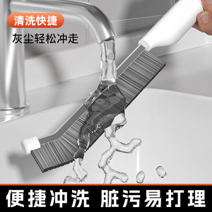 Multi Functional <b>Cleaning</b> <b>Brush</b> 2 In 1 Stainless Steel Scraper Nylon Bristles <b>For</b> Kitchen Window Household Crevice <b>Cleaning</b> - Product Image 5