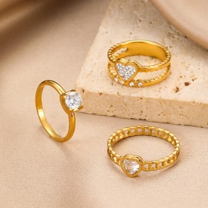 Bague géométrique simple en diamant plaqué or 18 carats pour femme, bijoux à succès - Product Image 4