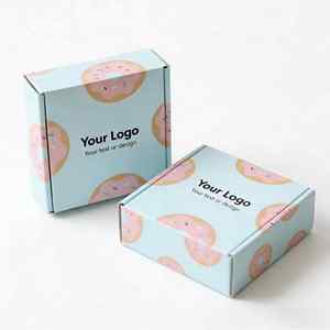 <span class=keywords><strong>Caja</strong></span> <span class=keywords><strong>de</strong></span> Envío para Postres Azul Claro <span class=keywords><strong>con</strong></span> Diseño <span class=keywords><strong>de</strong></span> Donuts, Logotipo Personalizado Impreso para Dulces, Empaque <span class=keywords><strong>de</strong></span> Galletas y Marca <span class=keywords><strong>de</strong></span> Panadería - Product Image 3