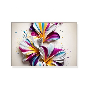 3D tùy chỉnh tay Kết cấu hoa hình ảnh vải tác phẩm nghệ thuật trừu tượng bức tranh tường nhà văn phòng khách sạn sơn dầu trang trí - Product Image 1