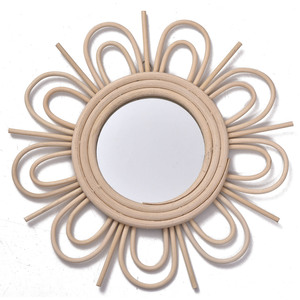 Rattan Woven <b>Mirror</b> Round 2Pcs Wall <b>Hanging</b> Decorative <b>Mirror</b> For Living Room Entryway Art Photography <b>Mirror</b> - Product Image 5