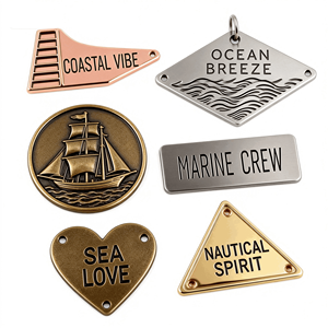 Logo métallique personnalisé en relief 3D, logo rectangulaire pour manteau, médailles, épingle gravée pour sacs à main et vêtements pour <span class=keywords><strong>femmes</strong></span> - Product Image 1