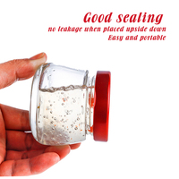 Pot en verre rond transparent pour nid d'oiseau, 50 ml, 75 ml, pour sauce au caviar, bouteille en verre recyclé pour nid d'oiseau, emballage pour nid d'oiseau, bouteille en verre avec couvercle