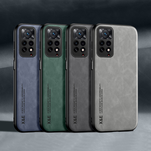 Funda magnética de cuero de lujo para móvil, cubierta con placa de Metal para <span class=keywords><strong>Xiaomi</strong></span> Redmi <span class=keywords><strong>Note</strong></span> <span class=keywords><strong>11</strong></span> 10 9 Pro 11S 10S Note11 11Pro POCO X3 NFC Pro F3 - Product Image 1