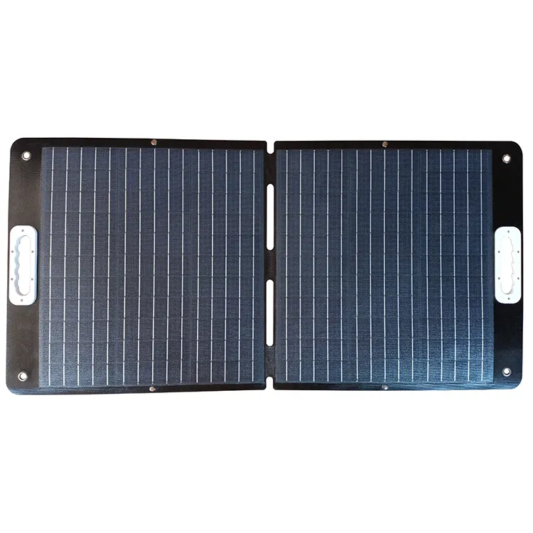 Waterproof 900D Two Foldable 20V 100 Watts Monocrystalline Laminated Solar Panel for Car Battery with Handle and mounting stands
