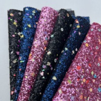 Nouveau Style couleurs mélangées couleur bonbon dentelle fluorescente grosses paillettes feuilles de tissu cuir PU pour arcs accessoires de cheveux