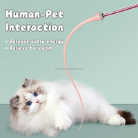 Bâton de jeu interactif pour chat non toxique, anti-ennui, avec queue souple en silicone flexible
