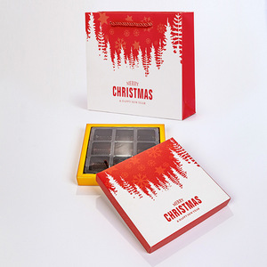 Handgemachte 9 Grid Weihnachten DIY Schokolade Geschenk <span class=keywords><strong>box</strong></span> Maisstärke Neujahr für Roh papier Süßigkeiten Verpackung für Lebensmittel verwenden - Product Image 3