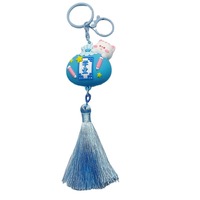 Vente chaude Fortune Bonne Chance Porte-Monnaie Porte-clés Pendentif Exquis Voiture Mignon Dessin Animé En Plastique PVC Léger Couple Promotion