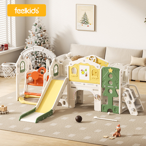 Feelkids Giáng Sinh Nhà Trượt Bé Đồ Chơi Chơi Nhà Phòng Chơi Trẻ Em Của Sân Chơi Thiết Bị Trong Nhà Đu Nhựa Và Slide Set - Product Image 1