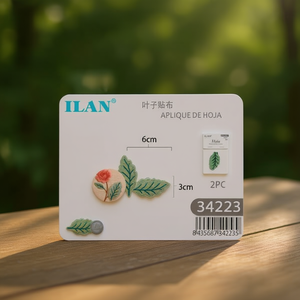Appliques brodées ILAN en forme de feuille, 6 cm x 3 cm, 2 pièces, pour vêtements, DIY - Product Image 3