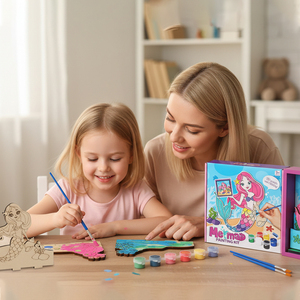 Set <span class=keywords><strong>di</strong></span> giocattoli da disegno in legno a forma <span class=keywords><strong>di</strong></span> <span class=keywords><strong>sirena</strong></span>, puzzle 3D da dipingere con <span class=keywords><strong>sirena</strong></span> e materiali artistici per bambini - Product Image 2