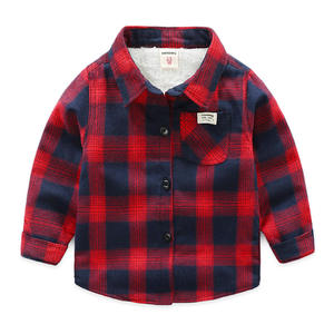 Camisas de Invierno para Niños, de Felpa Cálida a Cuadros, Producción de Fábrica, Venta al Por Mayor - Product Image 2