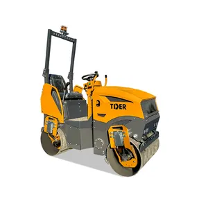 Tder Mini đường lăn Máy 1500 kg nhỏ đôi trống con lăn