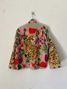 Wholesale <b>Velvet</b> Suzani Long <b>Coat</b> Hand Embroidered Boho Duster Jacket <b>Women</b> Vintage Kimono Outerwear Custom Factory - Product Image 3