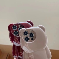 Coque de téléphone populaire en forme d'ours 3D coloré pour iPhone 16 15 14 13 12 Pro Max – En stock, livraison gratuite