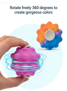6cm Colorful Silicone 3D Fidget Spinner <b>Ball</b> Rotating Gyro <b>Squeeze</b> Bubble Stress Relief Anti-Anxiety Toy for Home Office - Product Image 2