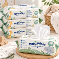 120 lingettes humides jetables multi-usages pour bébé, sans parfum, biologiques, pour les soins du bébé à domicile, approvisionnement en vrac