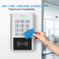 Lecteur de cartes RFID XK7 avec boîtier métallique, 125KHz EM ID, 13.56MHz MF IC, clavier à code, contrôleur d'accès autonome pour la sécurité des entrées