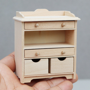 1:12 Puppenhaus Miniatur-Holzmöbel 7,5*3,9*8,6 cm Europäischer Stil Ornamente Schrank Schublade Modell für Mikroszenen - Product Image 2