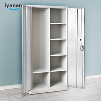 Armoire de rangement pour vêtements en acier noir à 2 portes battantes, design moderne, KD, chambre à coucher, placard, armoire métallique