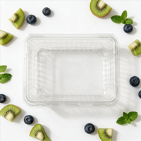 Emballage en plastique transparent personnalisable pour fruits (myrtilles, fraises, kiwis) en RPET recyclé, écologique et de qualité alimentaire, vente en gros