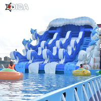 Toboggan aquatique gonflable haut de gamme, grande personnalisation, pour parc aquatique commercial, événements en plein air