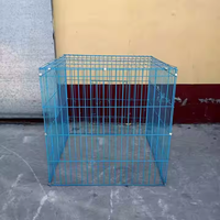 Cage à poules pliable portable en fil de fer galvanisé de haute qualité, revêtement PVC, couleur antirouille, avec portes latérales et supérieure
