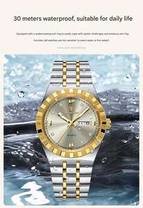 <span class=keywords><strong>Montre</strong></span>-bracelet à quartz en acier inoxydable pour homme POEDARGAR 872, <span class=keywords><strong>mouvement</strong></span> Hangzhou, aiguilles lumineuses rechargeables, date et jour, étanche - Product Image 6