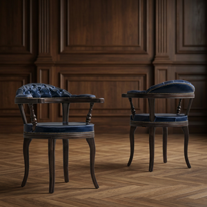 Fauteuil d'appoint rétro en velours capitonné avec accoudoirs en bois massif pour salon, hôtel, espaces commerciaux - Product Image 3