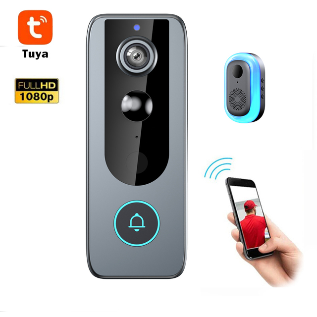 New Tuya Video Door Bell Camera Motion Detection Wireless Smart Wifi Full 1080p Doorbell With Built-in 4000mah Battery