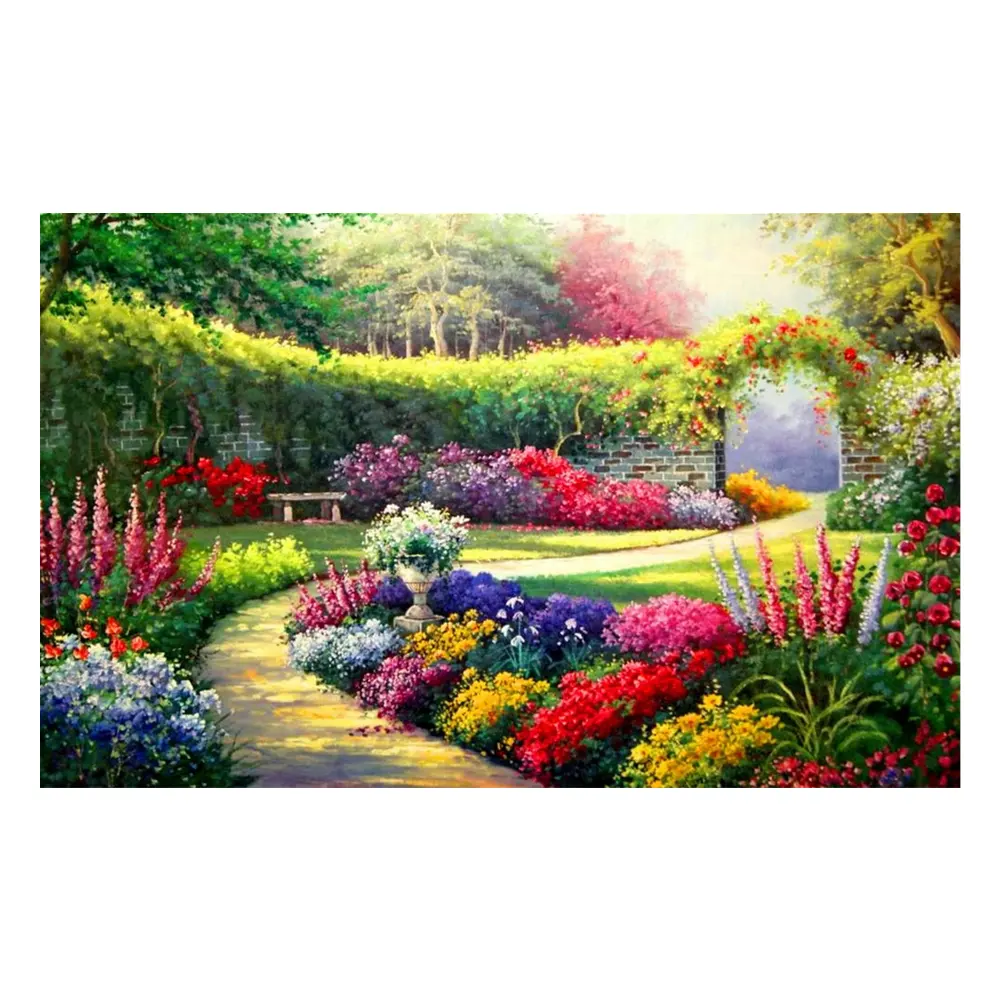 X-304 Wohnkultur Malerei Garten Landschaft Benutzer definiertes Bild Digitales Ölgemälde Die besten Farben zum Malen nach Zahlen