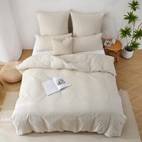 Housse de couette en coton respirant, hypoallergénique, à coutures ressorties, durable et douce pour la peau, pour la maison, la chambre et l'hôtel