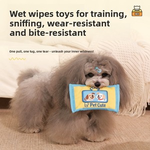 Jouet à mâcher interactif moderne de luxe pour chiens et chats, en forme de boîte à mouchoirs en polyester, durable, pour le nettoyage des dents - Product Image 1