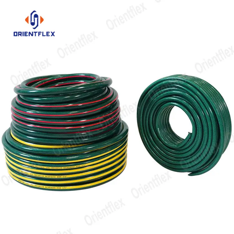 Cheap Price 25/50/100 Meter Professional Green Drinking Safe Fiber Reinforced PVC Garden Hose With Spray Gun