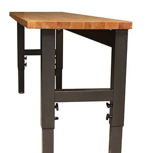 Hoifat 8ft altura ajustável madeira Top Garage Workbench Worktable com pernas metálicas
