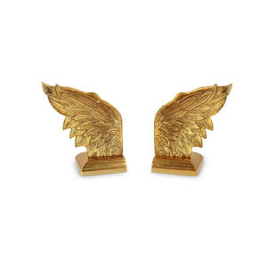 Serre-livres en plumes d'ange d'or de luxe et Uniqui pour la vente en gros et fournitures de table - Product Image 1