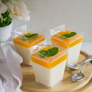 Gobelets à dessert carrés transparents en PS de 5 oz, jetables, à paroi simple, biodégradables, pour friandises - Product Image 6