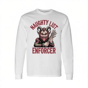 Camiseta de manga larga Naughty List Enforcer, unisex, con cuello redondo, estampado digital, camisa navideña - Product Image 2