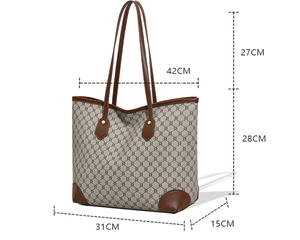 กระเป๋าถือแบรนด์ดังแฟชั่นผู้หญิงลายพิมพ์หรูหรา กระเป๋าสะพายไหล่ PU  กระเป๋าโท้ทผู้หญิงขนาดใหญ่จุของได้เยอะ - Product Image 3