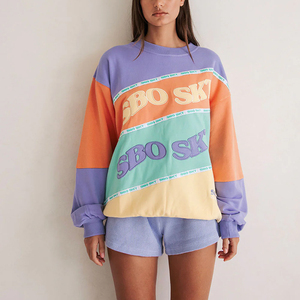 <span class=keywords><strong>Pull</strong></span> en coton personnalisé pour femmes automne hiver surdimensionné Vintage col rond broderie patch sweats à <span class=keywords><strong>capuche</strong></span> <span class=keywords><strong>sans</strong></span> <span class=keywords><strong>capuche</strong></span> - Product Image 4