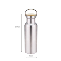 Gelas anti karat perjalanan gelas 500ml olahraga botol air ketel Kemah botol air dengan tutup bambu cangkir kopi