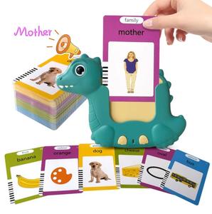 Machine d'apprentissage de cartes de connaissances sur les dinosaures multilingues parlantes pour enfants avec 510 mots - Jouet éducatif - Product Image 3