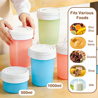 OEM/ODM 500/1000ml Pots en silicone anti-fuite pour aliments, haute performance d'étanchéité, compatibles micro-ondes et lave-vaisselle, sans BPA