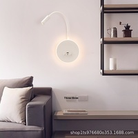 Lampe murale simple et moderne de style américain pour chambre à coucher Lampe de chevet de lecture minimaliste USB Angle réglable Source de lumière LED Aluminium