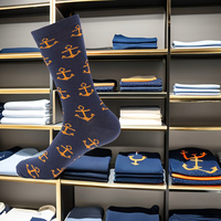 Chaussettes habillées personnalisées de haute qualité pour hommes, amusantes, colorées, originales, fantaisie, mignonnes, en coton peigné, avec motif logo sur le corps, style décontracté