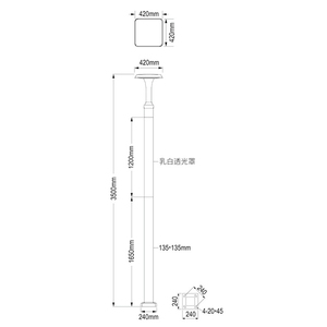 Poteaux de lampe de chemin de jardin à LED en aluminium polygonal galvanisé argent étanche extérieur - Product Image 3